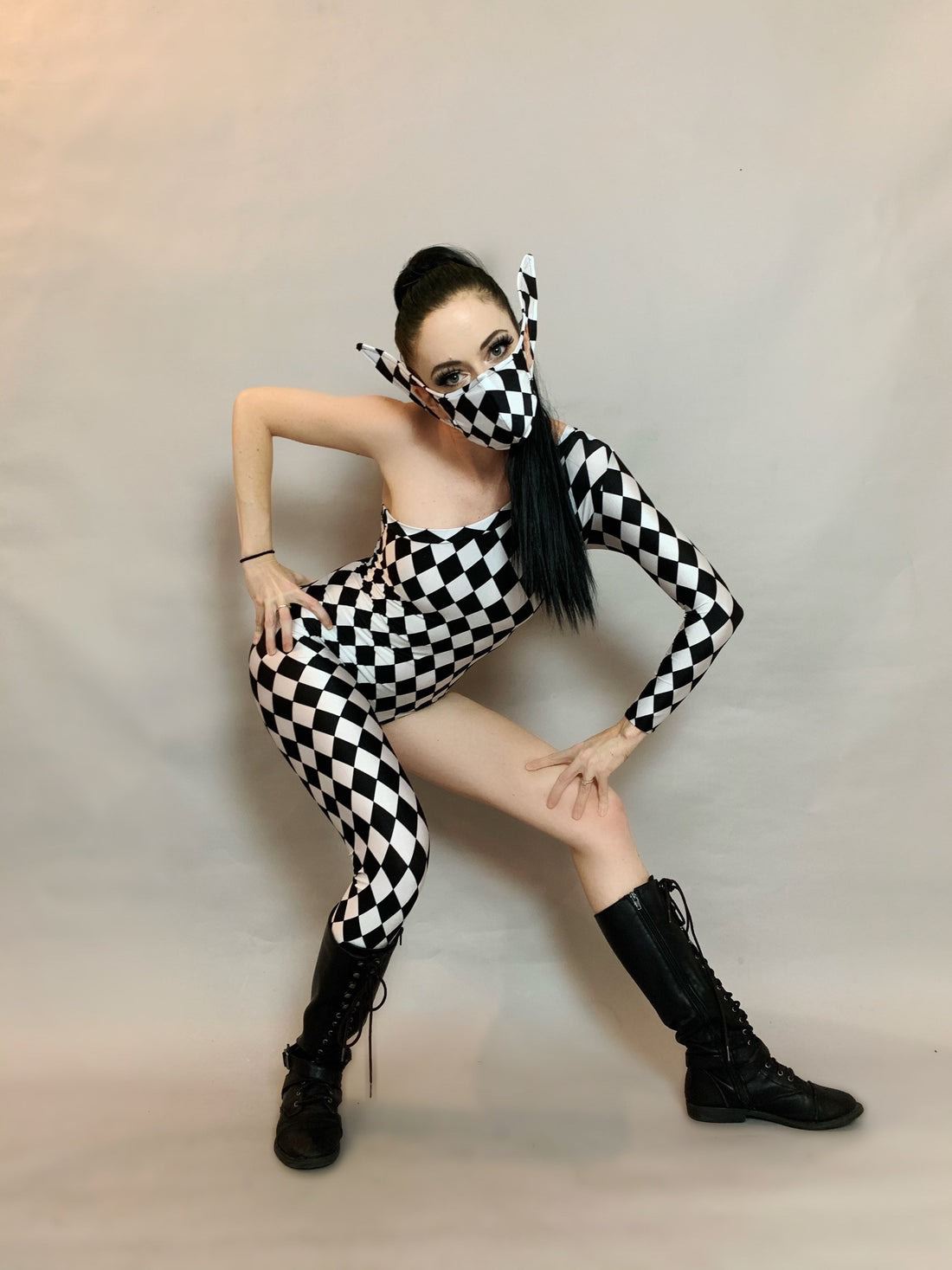 Harlequin Costume, Spandex Jumpsuit, New Trend, Bodysuit for Women or Men, Exotic Dancewear