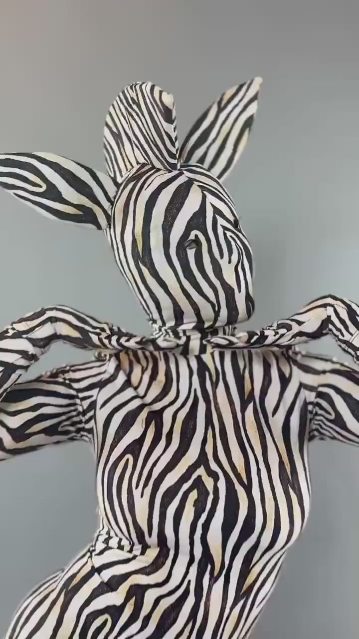 Zebra Costume, Festival Fashion, Animal Print Catsuit, Exotic Dance Wear, Contortionist Outfit, Glow in the Dark, Cosplay