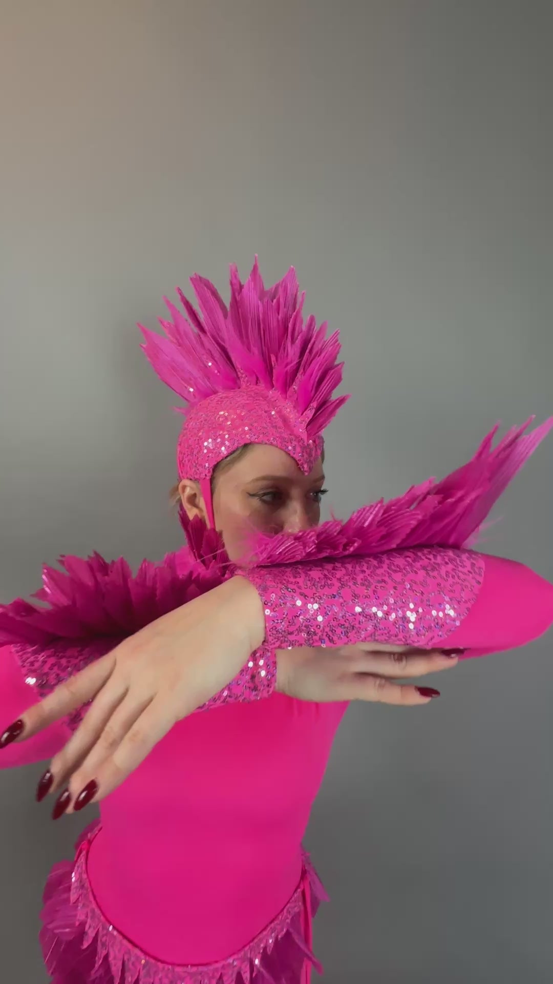 Pink Bird Headpiece, Fairy Hat Accessory, Aerialist Headwear, Theatrical Costume, Festival Outfit, Rave Costume