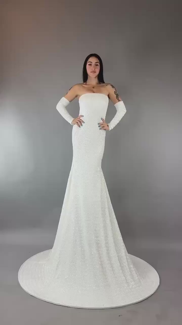 Glamorous Oversized Sequin Gown for Tall Showgirl Performers - Dazzling Event Costume