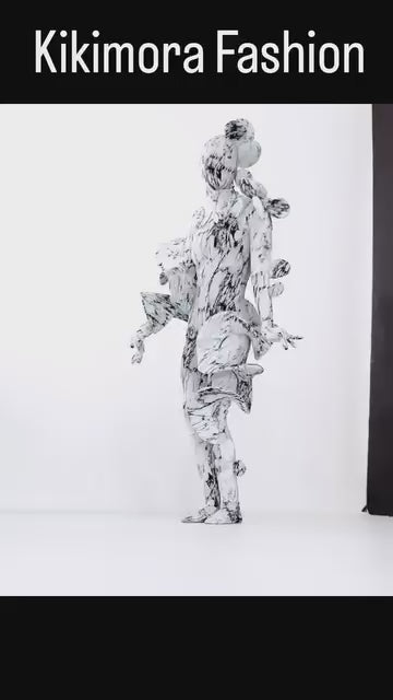 Mushroom Creature Costume, Avant Garde Full Body Suit, Marble Print Spandex Bodysuit, UV Glow Performance Wear, Artistic Fungus Costume, Custom Fit