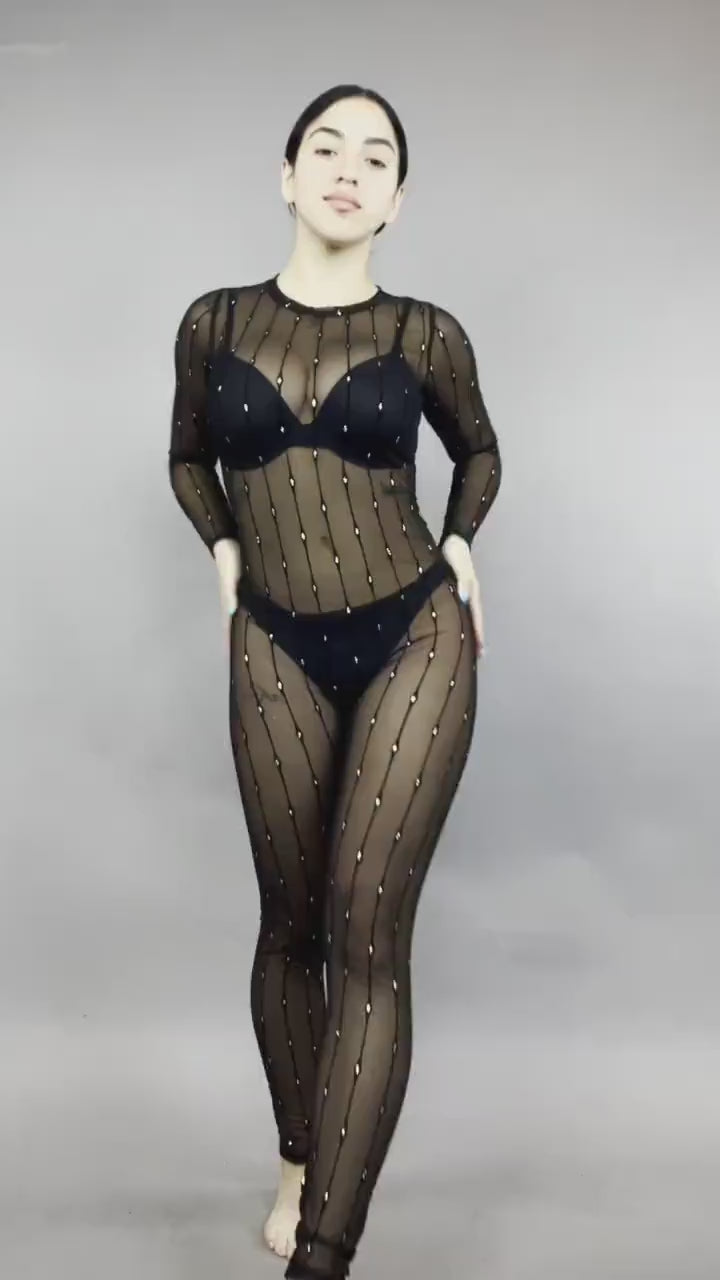 Sheer Bodysuit for Woman or Man, Beautiful Dance Outfit, Custom Leotard, Body Suit Lingerie, Burlesque Outfit, Rave Outfit