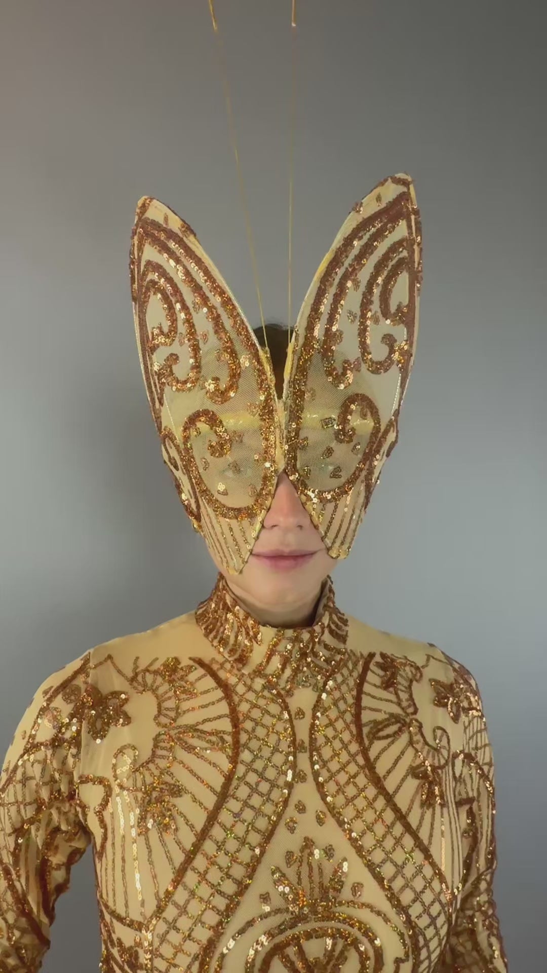 Golden Butterfly sparkling Sequin full costume.