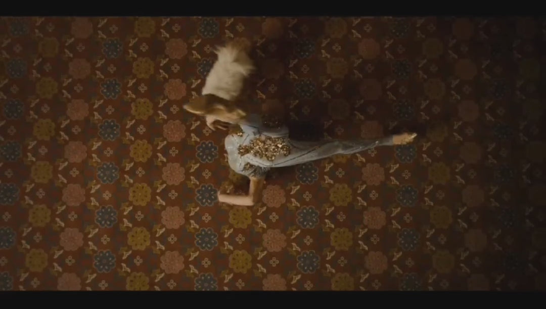 White and Gold Sequin Catsuit, Round Neck, Sleeveless