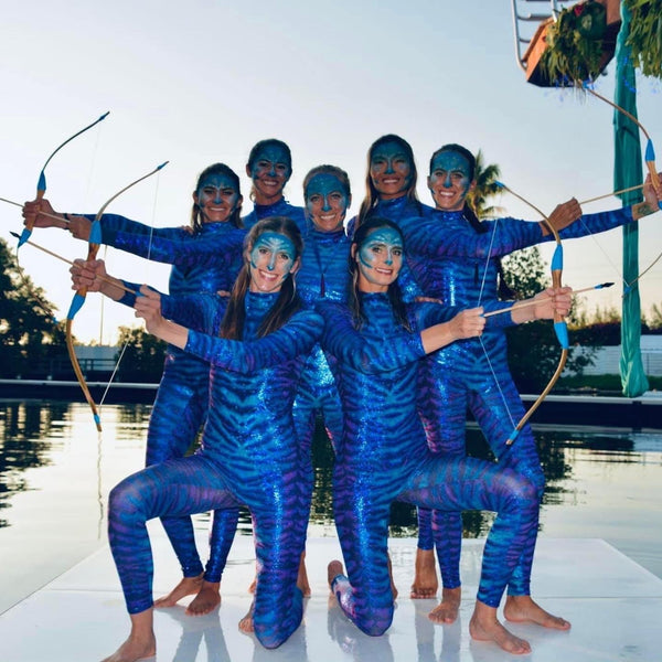 Avatar Blue. Catsuit bodysuit costume for Halloween , dancers, circus performers .