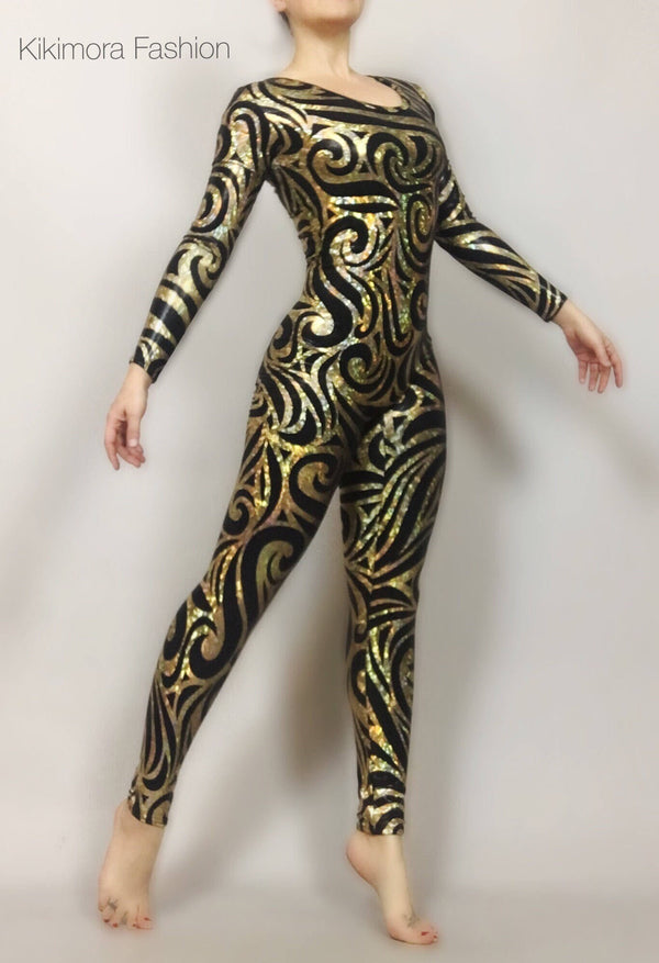 Shakira Catsuit,Black spandex Unitard, Exotic Dance wear for women or –  Kikimora Fashion Store