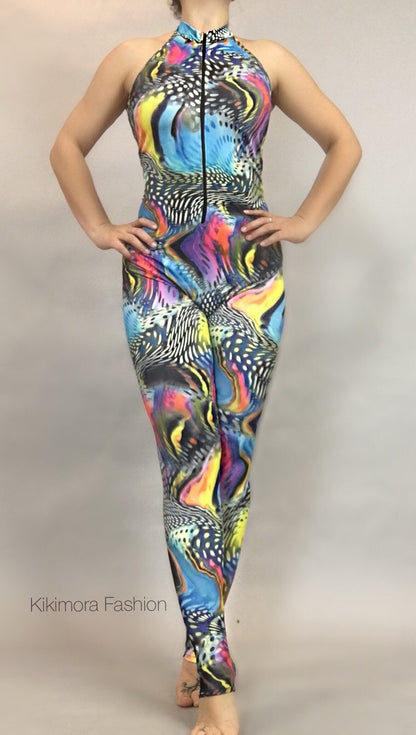 Exotic Dancewear, Beautiful Bodysuit Costume, Open Back Catsuit, Rave Bodysuit, Trending Now