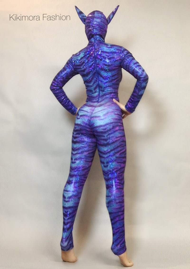 Avatar Costume Dark Blue, Catsuit, Costume for Gymnastics, Dance or Halloween Party