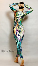 Gymnastic Costume, Beautiful Snake print Jumpsuit, Exotic Dance Wear for all ages, Trending Now.bodysuit costume