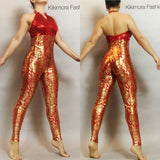 Spandex catsuit, beautiful Open back, Bodysuit for Woman or man, Good for gymnastics party, Dance, Gift for her.