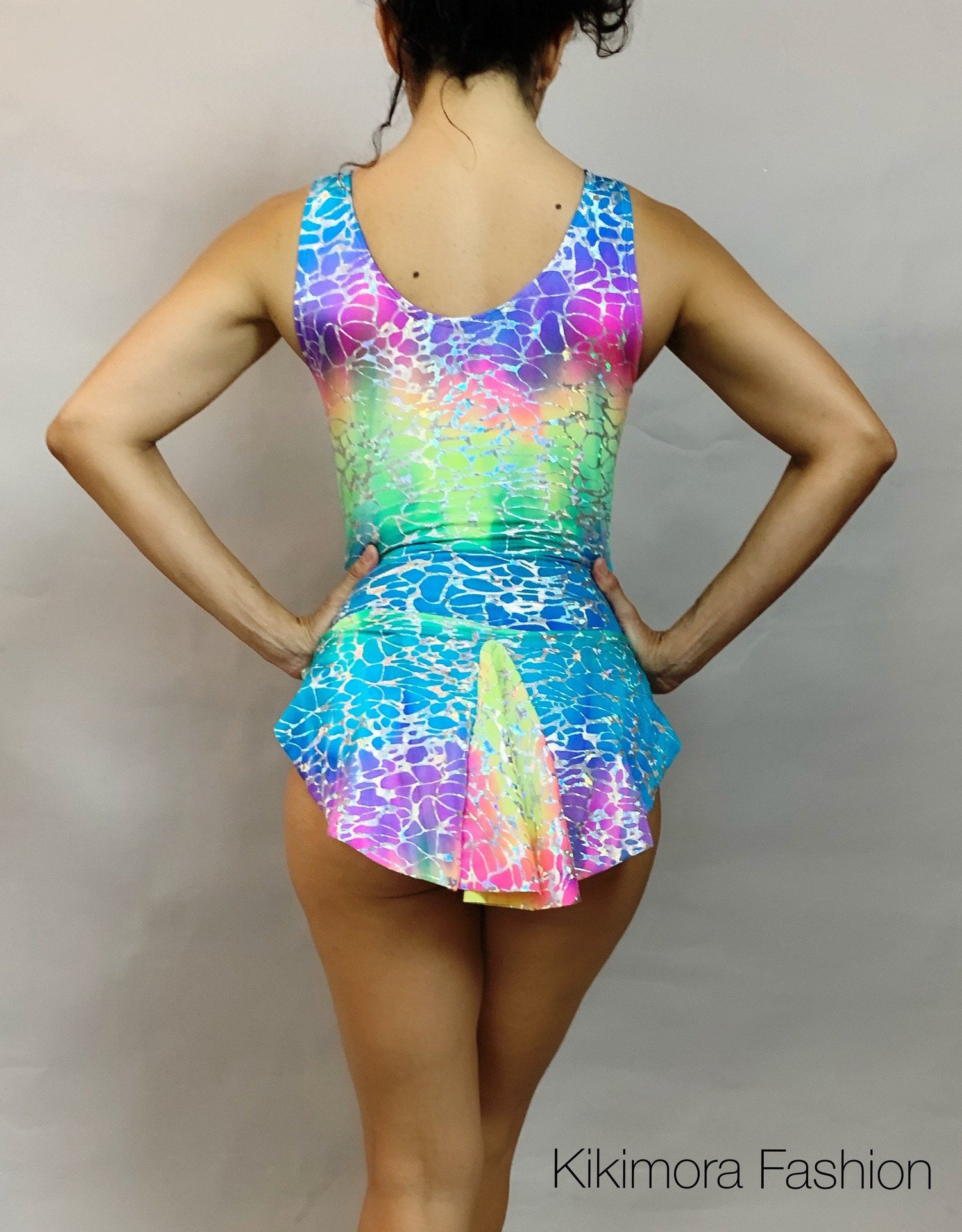 Pole Dancewear, Super Cute Burlesque Bodysuit with Skirt, Showgirl Costume, Exotic Dancewear, Dance Teacher Gift