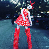 Harley-queen Stilts Covers , stilts walker costume, custom made, matching pants. Circus costume. dance wear