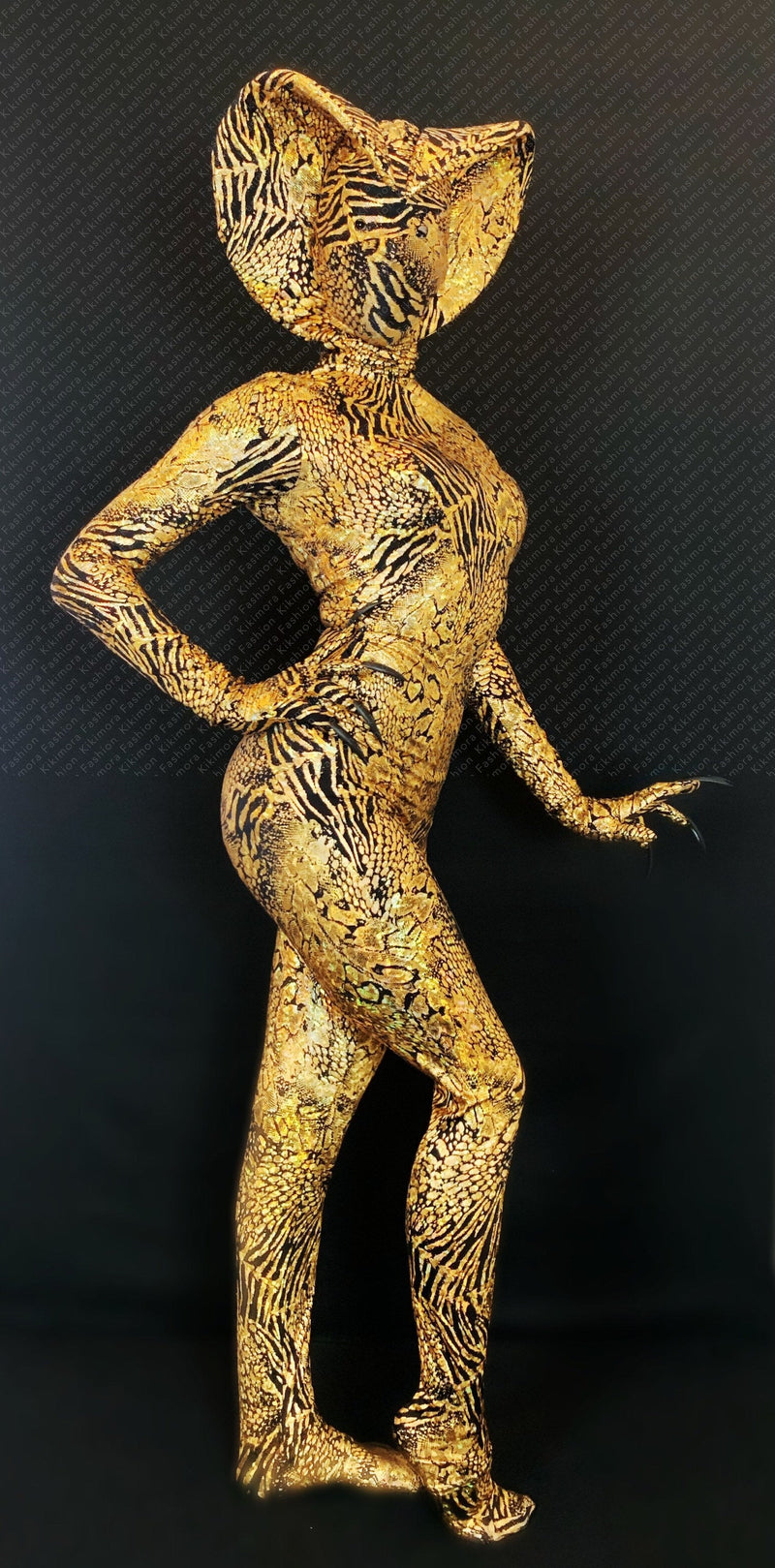 Gold Cobra. Snake costume. Gymnastic , acrobatics, dancers, contortionist outfit. Uniform. Custom made.