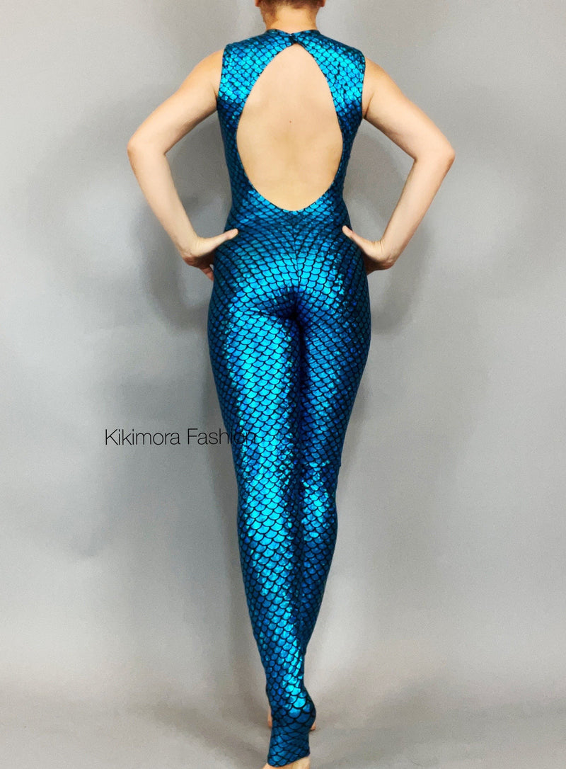 Spandex jumpsuit, Mermaid print costume, Exotic dance wear, Trending now.