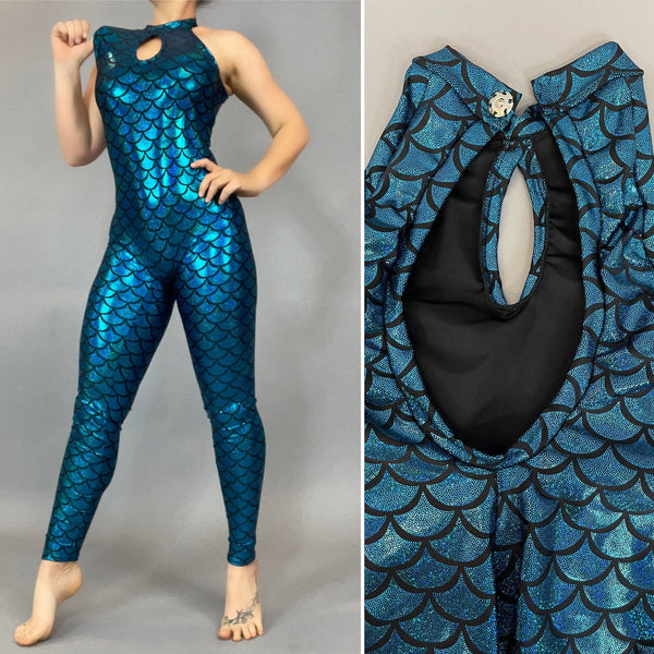 Mermaid Catsuit, Contortion Costume , Exotic Dance Wear, Spandex bodysuit. Trending now