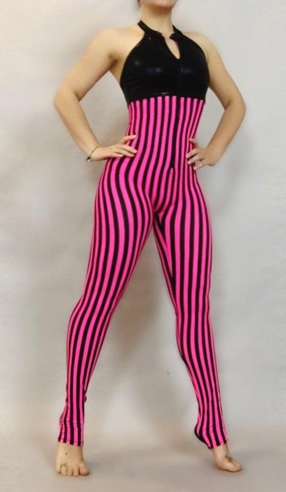 Circus style catsuit, Bodysuit for woman, Open back , Aerialist gifts, Dance wear, Party outfit, Active wear.