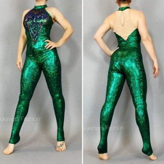 Forest Fairy, Gymnastic Costume, Contortion Catsuit, Aerialist Gift, Exotic Dancewear, Trending Now, Custom Leotard