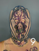 Festival Headpiece, Beautiful Sequin face mask, Fantasy creature, Futuristic Clothing, Sequin Face mask, Trending Now.