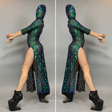 Beautiful Sequins Dress, Festival Fashion, Futuristic Clothing, Alien Headpiece, Trending Now