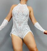 Showgirl Costume, Beautiful Sequin Leotard, Exotic Dance wear, Trending now, Bridal Leotard