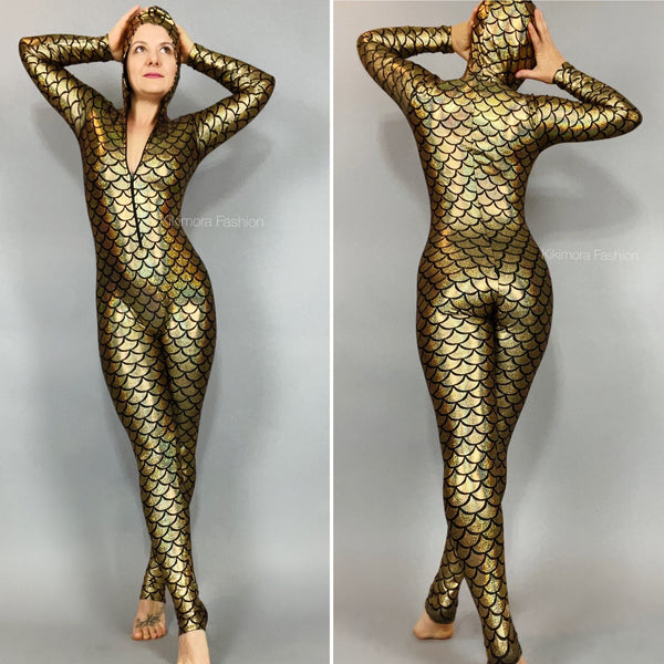 Spandex Jumpsuit, Mermaid Print Costume, Exotic Dance Wear, Trending Now. -   Canada