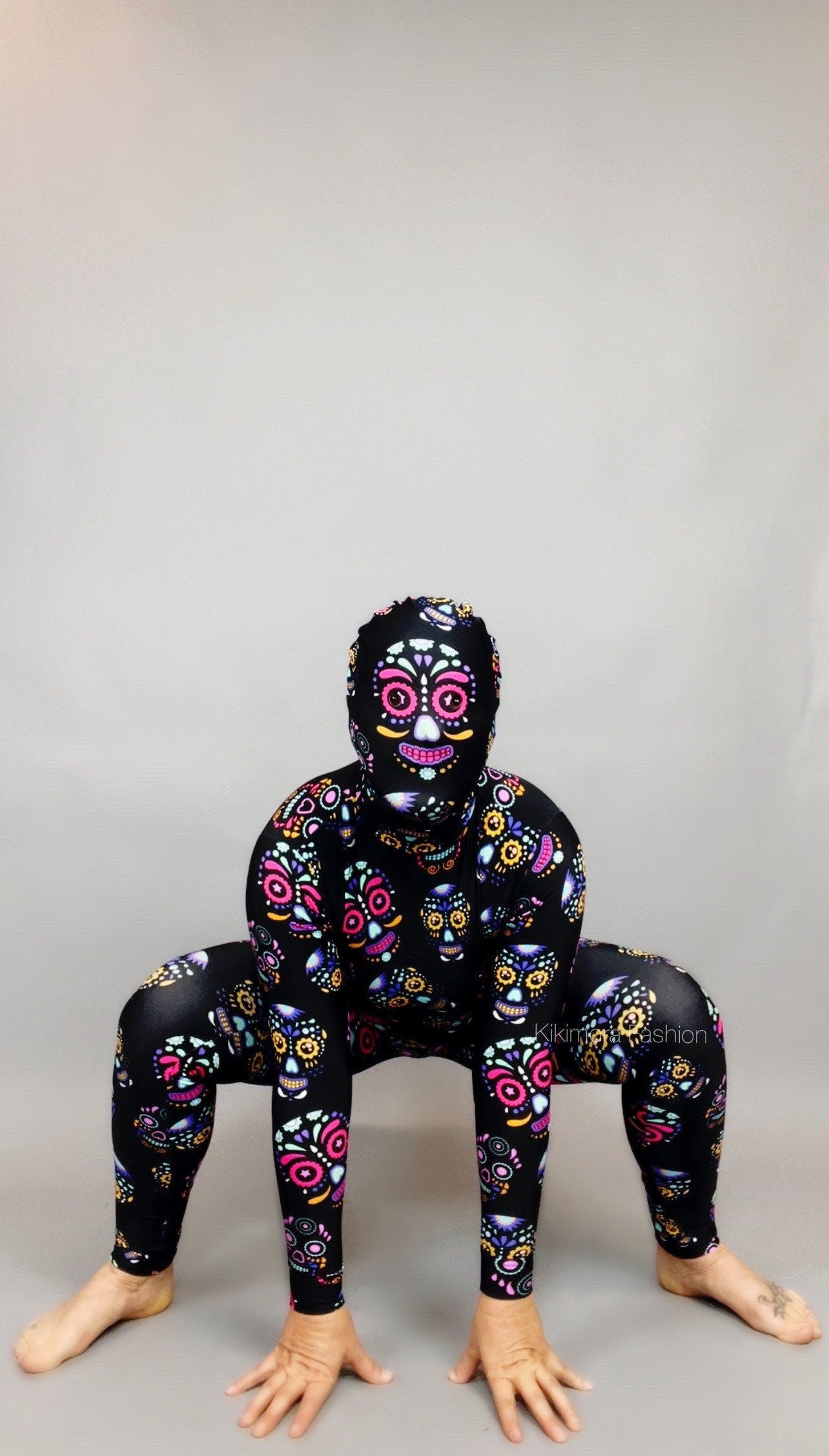 Sugar Skull Costume, Beautiful Catsuit, Halloween Outfit, Exotic Dancewear