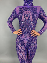 Sequins Catsuit, Exotic Dancewear, Beautiful Jumpsuit for Party, Wedding Bodysuit, Trending Now