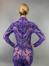 Sequins Catsuit, Exotic Dancewear, Beautiful Jumpsuit for Party, Wedding Bodysuit, Trending Now