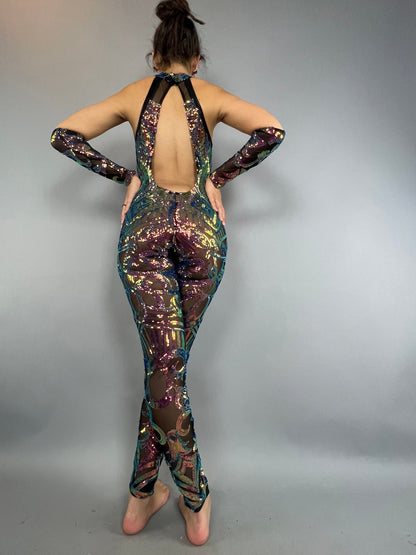 Open Back Catsuit, Glamorous Jumpsuit, Sequins Bodysuit, Trending Now, Festival Fashion, Exotic Dancewear