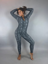 Snake Print Jumpsuit for Water Sport, Yoga Fashion, Dance Costume, Trending Now