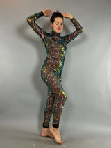 Black Unicorn Beautiful jumpsuit. Exotic Dance wear. Futuristic clothing. Trending now