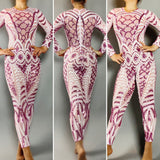 Sequins jumpsuit, Exotic dancewear, Sheer clothing, Festival fashion, trending now, showgirl costume.