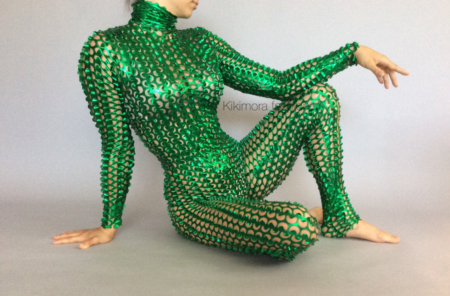 Silver Robot Costume, Bodysuit for Women or Men, Exotic Dancewear, Futuristic Clothing