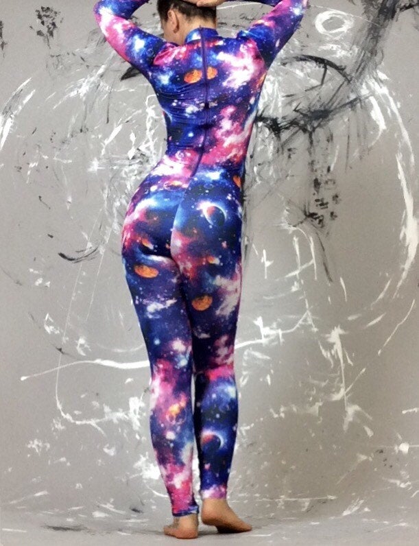 Cosmos bodysuit for woman or man,Beautiful Galactic cosplay for aerialist gifts, dance wear, jumpsuit for man