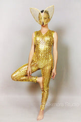 Futuristic clothing, Space suit, Robot costume ,Sheer bodysuit for woman or man, exotic dance wear.