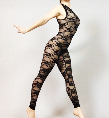 Lace Catsuit, Sheer Bodysuit for Women or Men, Wedding Bodysuit, Beautiful Contortion Costume, Exotic Dancewear